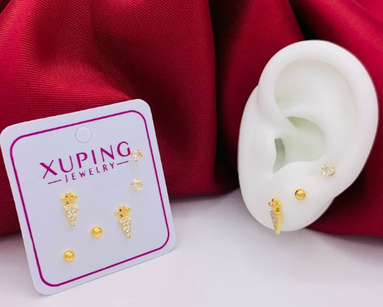 Topo Trio Dorado ZANAHORIA, circon, dora